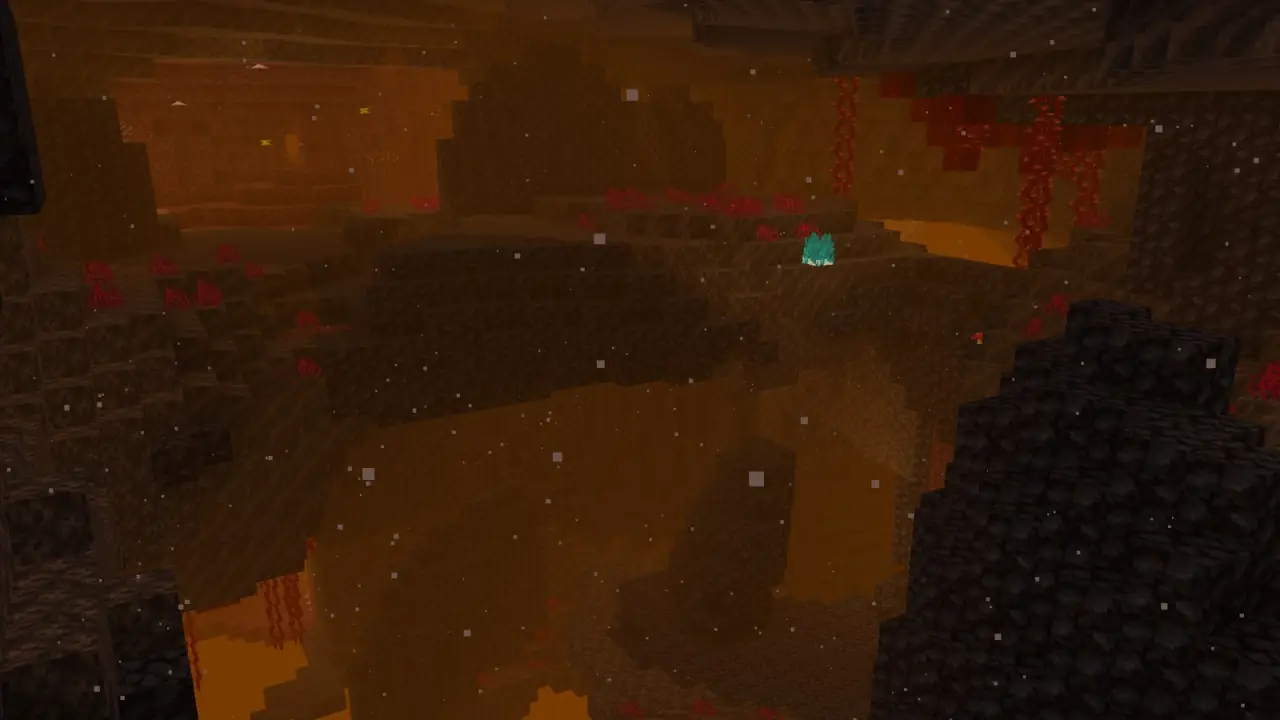 A dim orange Nether cavern